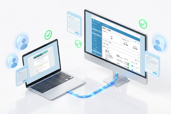 Spot-Managerの出展者募集管理画面 - カスタム申込フォーム・小間数自動制御・リアルタイム集計機能を表示